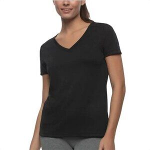 NEW TurboDry Women's L Black V-Neck Performance T-Shirt Polyester